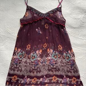 Vintage Free People Beaded Silk Cami - Size Medium